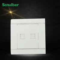 white rj11 4p telephone female outlet and rj45 internet 8 core ethernet cable wall switch socket