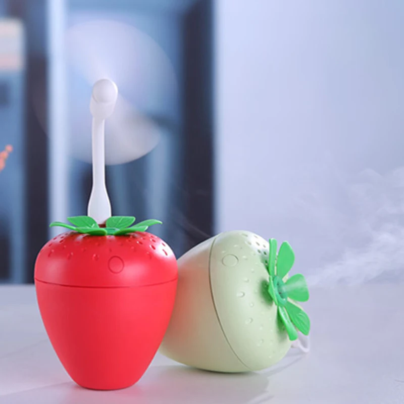 Хит! Многофункциональный клубничный увлажнитель мини Портативная светодиодная