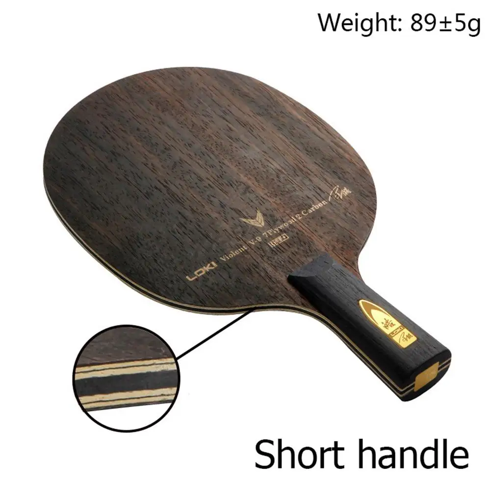CS Short handle LOKI V9 Профессиональный эбеновый углеродный Настольный теннис Весло Лезвие 9 слоев Пинг Понг Летучая мышь для быстрой атаки петли привода игроков - Цвет: CS Short handle