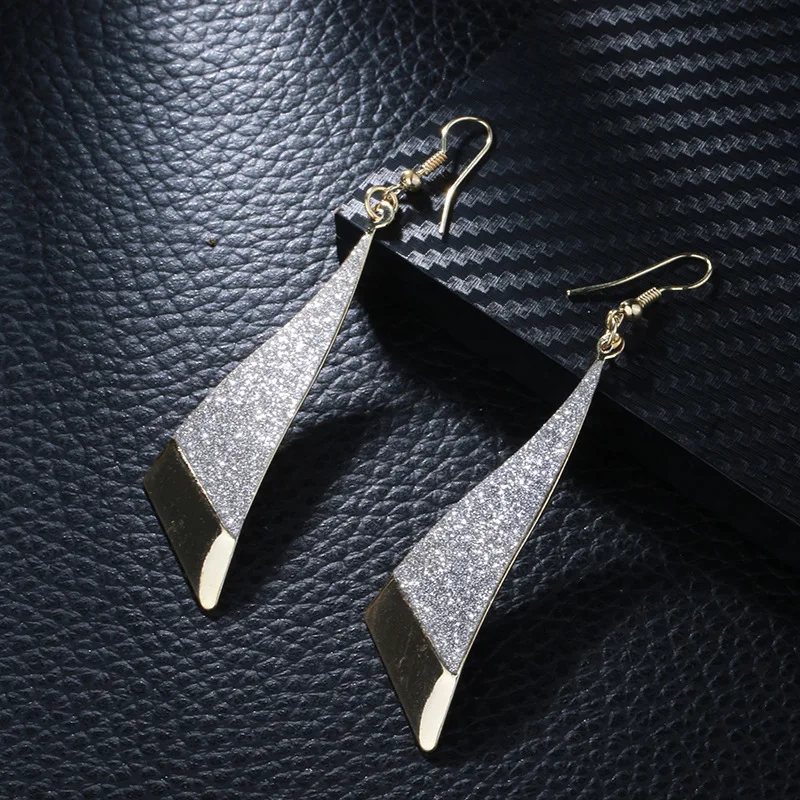 2017 Summer Vintage Earrings Triangular Conical Punk Street Jewelry Geometry Simple Frosted Earring Woman | Украшения и