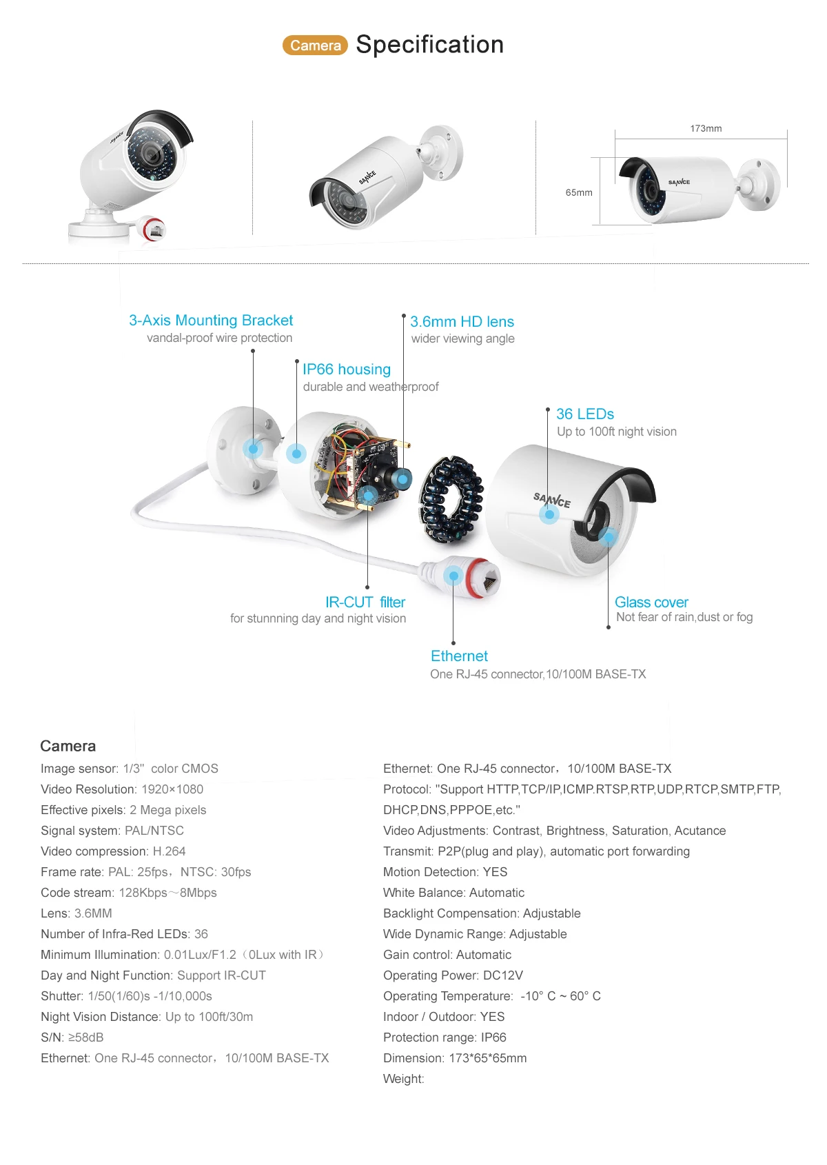 SANNCE 4CH 1080P Сеть POE NVR комплект CCTV система безопасности 2.0MP IP камера наружная ИК ночного видения камера наблюдения система