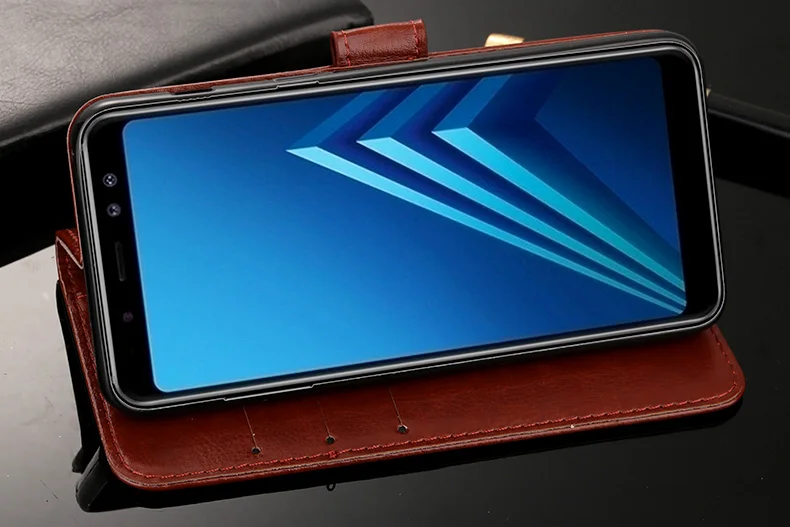 Премиум кожаный бумажник слотов для карт стоять флип чехол samsung Galaxy A8 2018 5 6 "SM-A530F