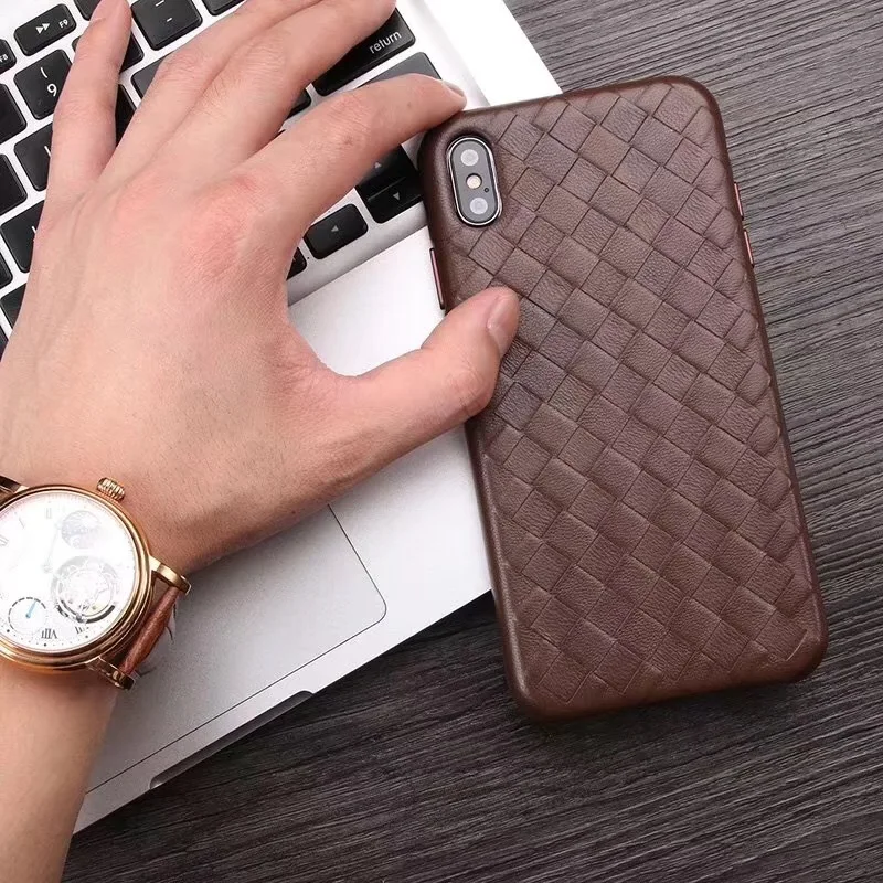 Модный тканый чехол из натуральной кожи с узором для iPhone XS MAX/XS/X/XR, чехол для телефона для iPhone 11 Pro XS MAX, чехол для задней панели