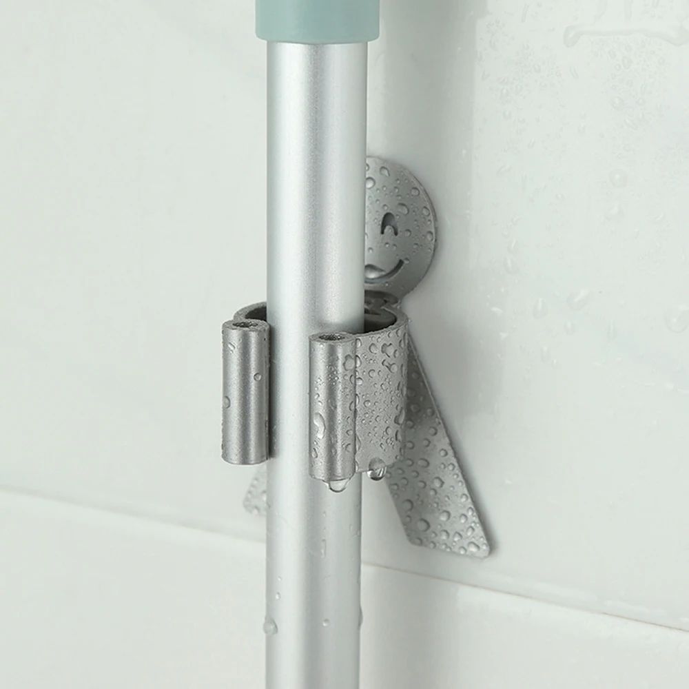 Удар Бесплатная настенный шкаф для хранения Швабра Метла держатель зажим Кухня