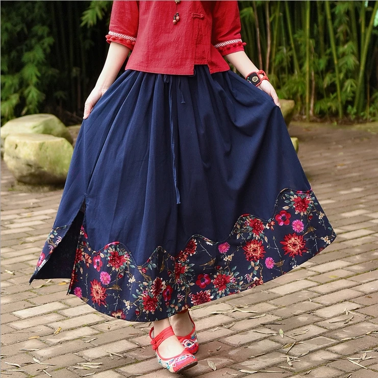 Новинка 2017 г. весенне летняя кружевная юбка из хлопка с принтом|spring and summer|skirt
