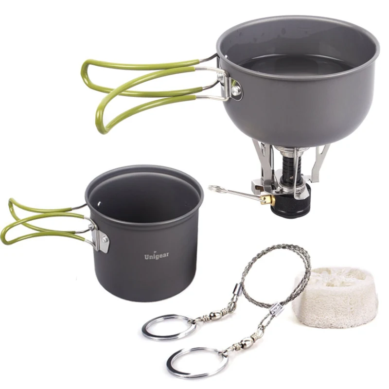 Доставка кемпинг 3 комплекта наружной посуды для пикника/плита/проволочная пила