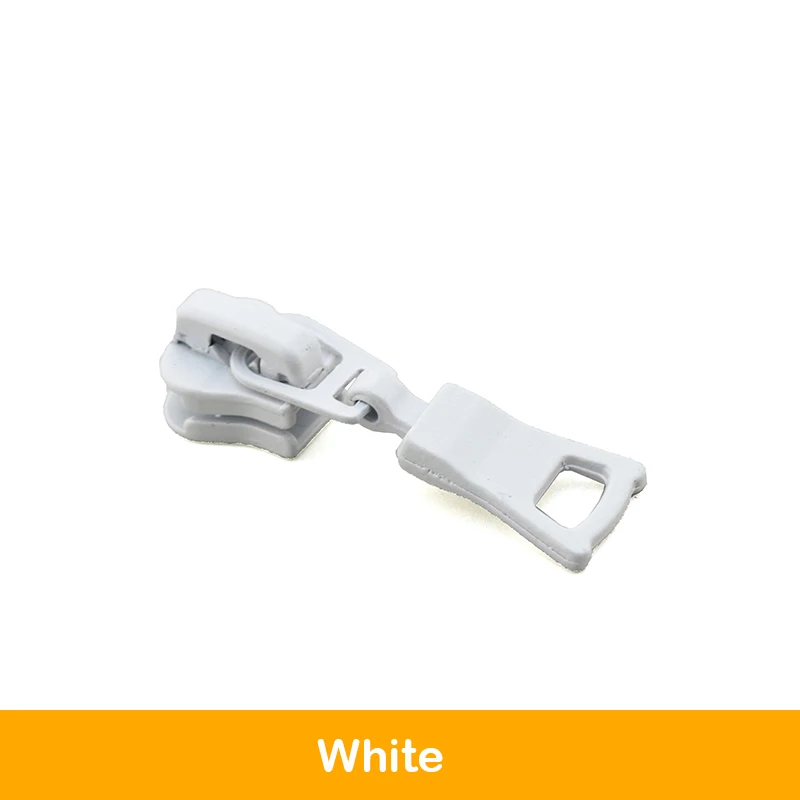 White 5#5 шт на цветной молнии тянет ползунки для смолы молнии и аксессуары для шитья - Цвет: White