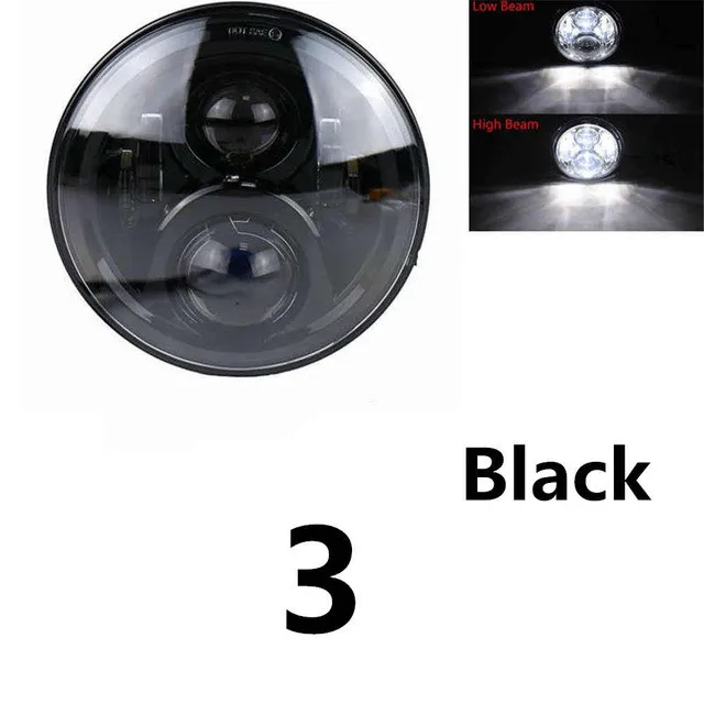 50w Headlight Black Для Harley Davidson " светодиодный проектор MOTO головной светильник Угол Глаза DRL для Harley Touring Electra Glide черный 7 дюймов светодиодный светильник - Цвет: 50w Headlight Black
