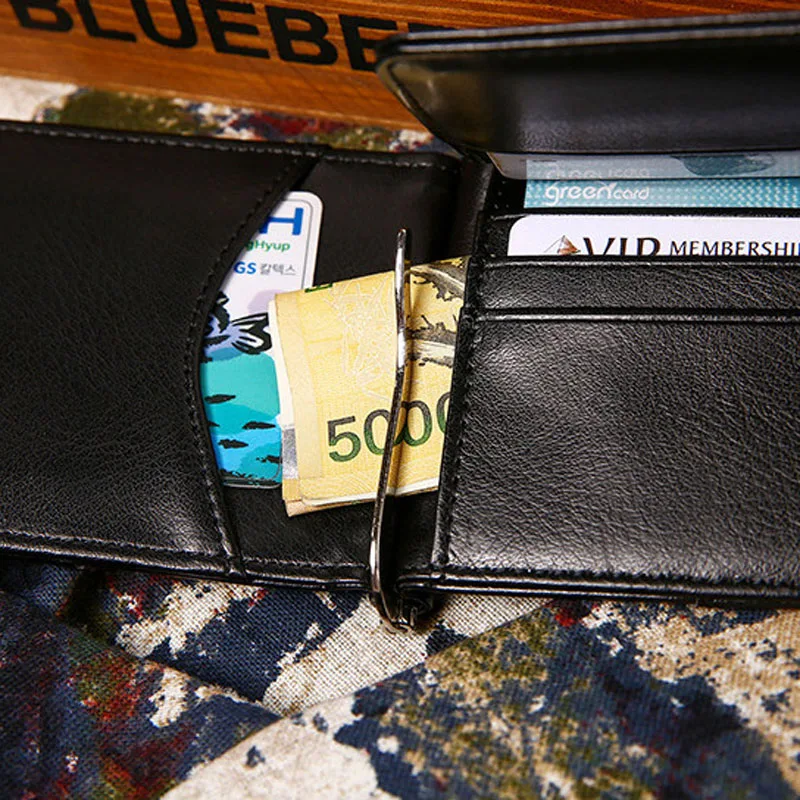 Модный портативный брендовый Короткий Мужской кожаный кошелек с зажимом для