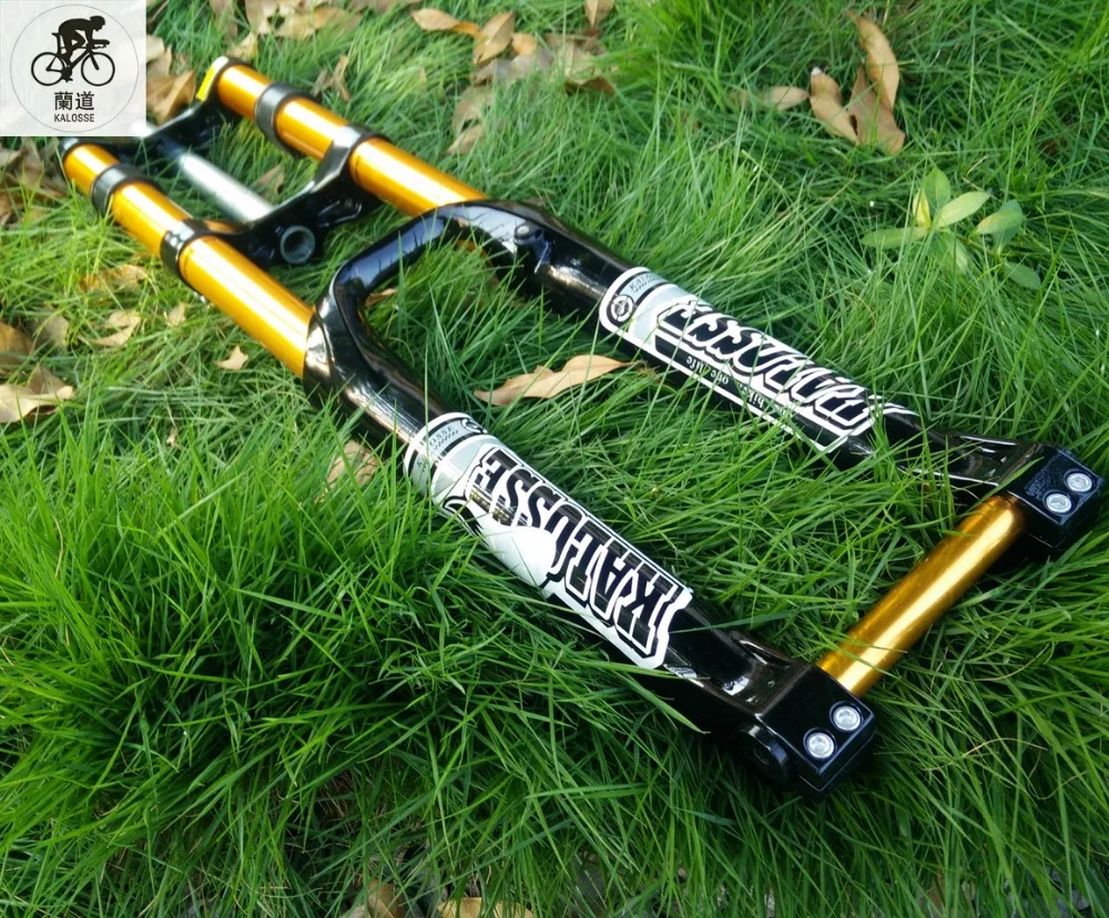 Kalosse DOWNHILL 180 мм путешествия 1-1/8 дюйма 20*110 мм оси Весна Вилка, AM/FR 26er сплава MTB масло весенний вилка
