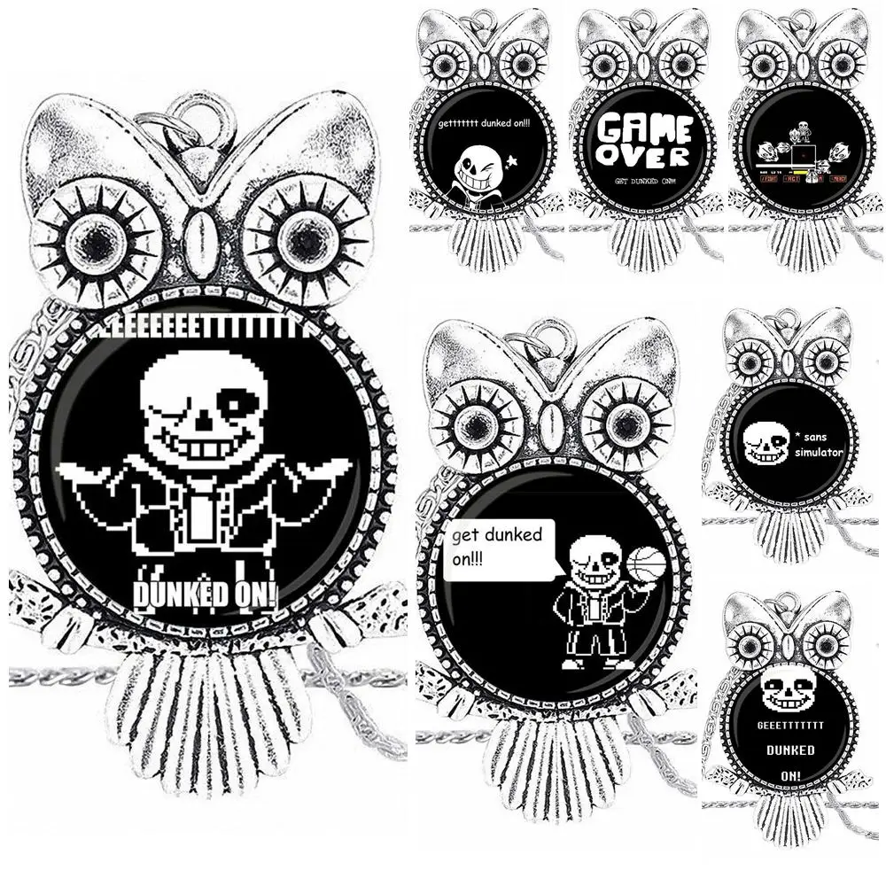 EJ глазурь для женщин модные ювелирные изделия стеклянный кабошон ожерелье с женской массивной подвеской сова ожерелья ювелирные изделия намокайтесь