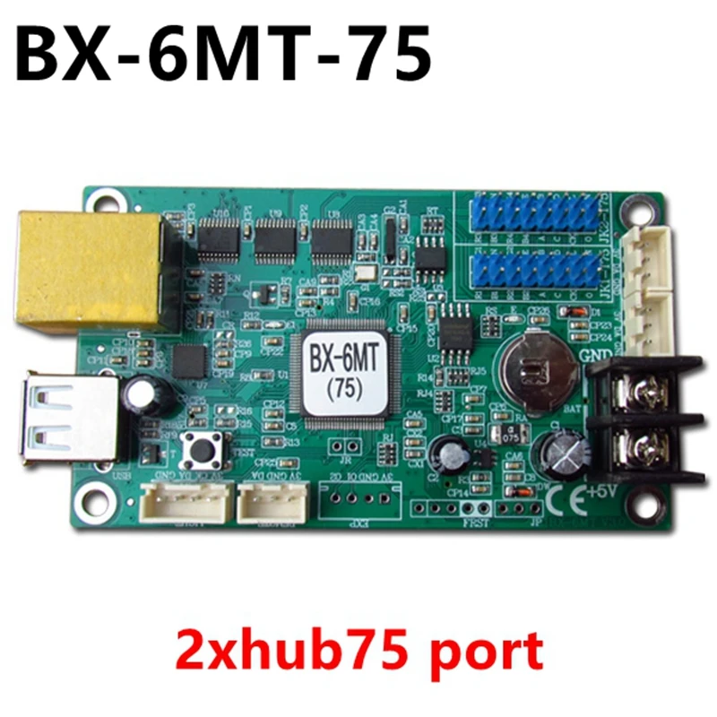 

BX-6MT-75 сеть и USB 256*64 пикселей светодиодная карта управления 2 * hub75 порт для полноцветного rgb p10 ,p3,p4,p5,p6,p8 СВЕТОДИОДНАЯ панель экрана