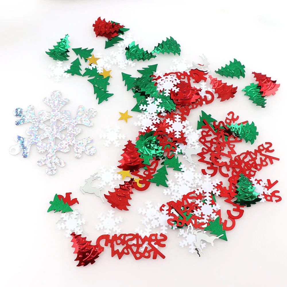 15g Mix Color Christmas Snowflake Elk Tree Santa Claus Tinfoil Sequins Gift DIY Home Decoration | Дом и сад