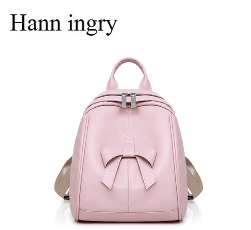 Женские кожаные рюкзаки HANN INGRY 2021 школьные ранцы для девочек-подростков простые