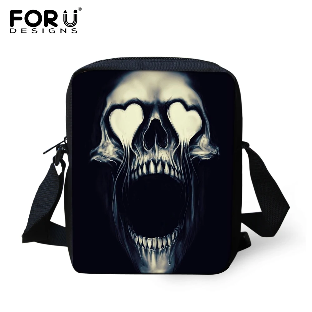 FORUDESIGNS/Маленькая женская сумка-мессенджер в стиле панк с 3D черепом женские сумки
