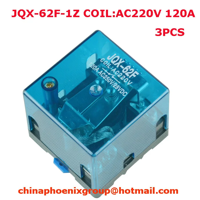 Высокая Мощность Реле JQX-62F 1Z 80A/120A напряжение Катушки DC12V/DC24V/AC220V для выбора 3 шт.