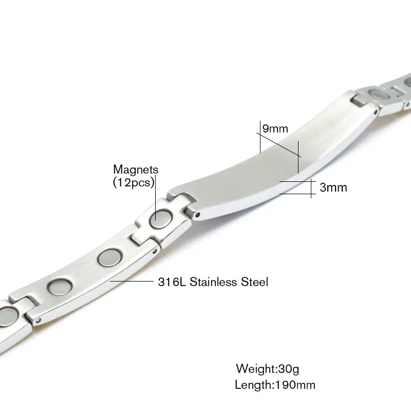 Vivari гравировка Медицинский Alert ID женские магнитные браслеты здоровье