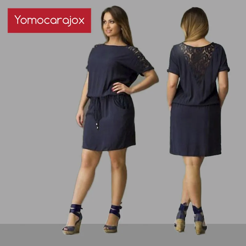 Женское Хлопковое платье топ с круглым вырезом большого размера|dress fashion|dress