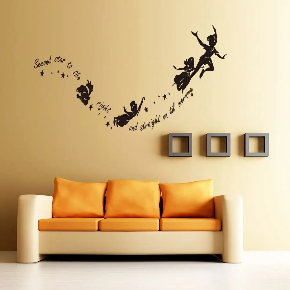 DIY Tinkerbell наклейки на стену с изображением второй звезды мальчика и