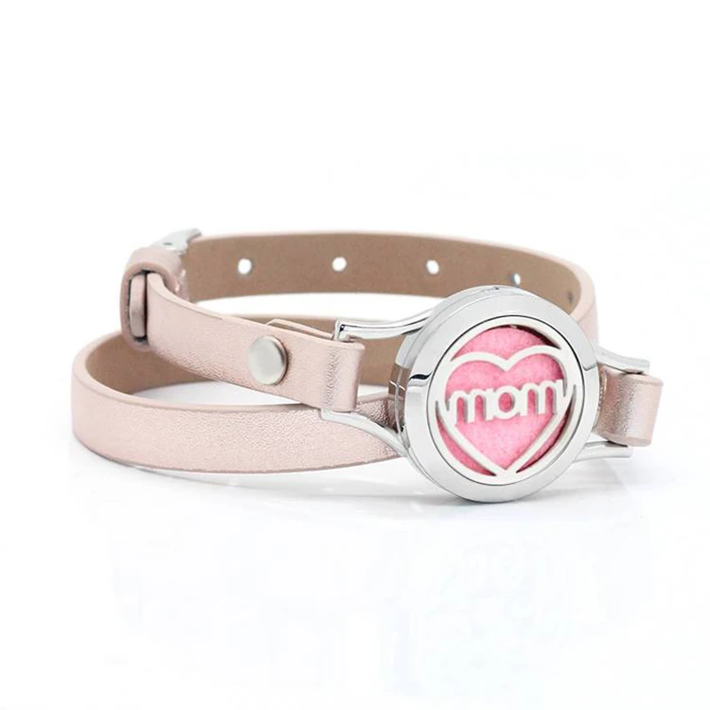 Rose Gold 163 Многослойный браслет, мужские кожаные браслеты, магнитная обёрточная бумага, эфирное масло, рассеивающий медальон, браслеты и браслеты, свадебный подарок - Окраска металла: Rose Gold 163