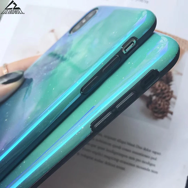 Lizardhill Blue ray милый зеленый звездное небо телефонные чехлы для iphone x чехол 6 s 6s 7 8