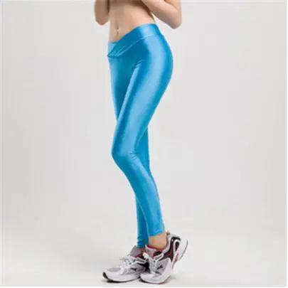 K086 Sky blue Леггинсы для тренировок женские спортивные штаны с высокой талией модные эластичные леггинсы ярких цветов Лидер продаж повседневные Леггинсы - Цвет: K086 Sky blue