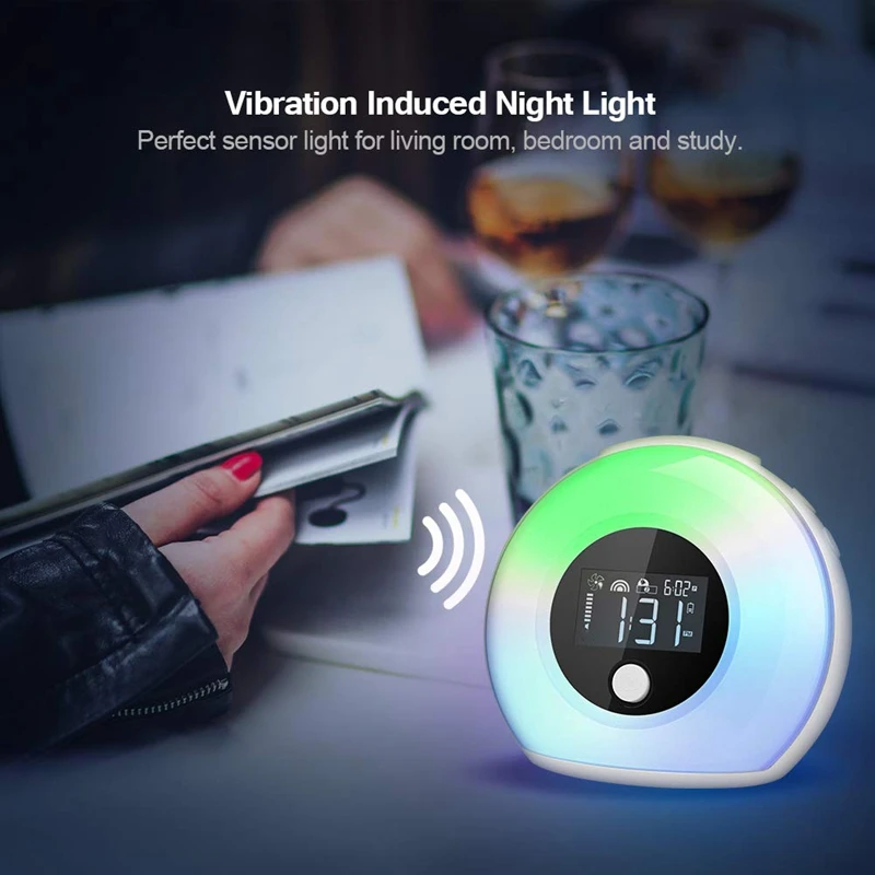 Ночные световые часы для спальни Детские с bluetooth динамиком и ночник детской лампы