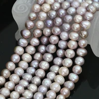 new 9 10mm natural freshwater purple round pearl beads charms women wholesale retail cultured jewelry making 15inch b1401