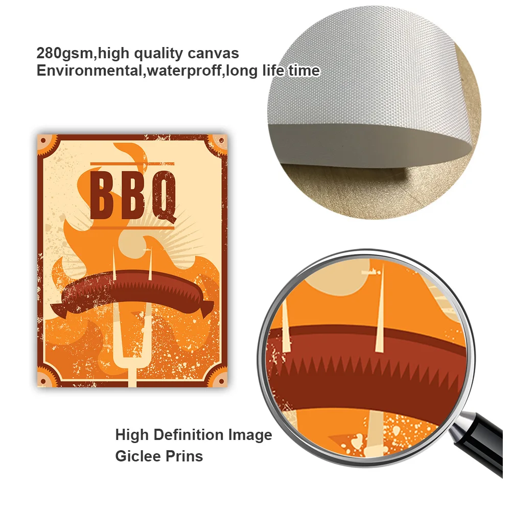 Настенная картина для барбеквечерние ринки барбекю сосисок гамбургеров еды