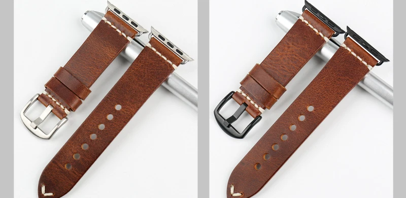 MAIKES наручных часов iWatch, 44 мм 40 мм кожаный ремешок для наручных часов, ремешок для Apple Watch, 42 мм, 38 мм, версия серии 4/3/2/1 Часы Аксессуары Часы Браслет