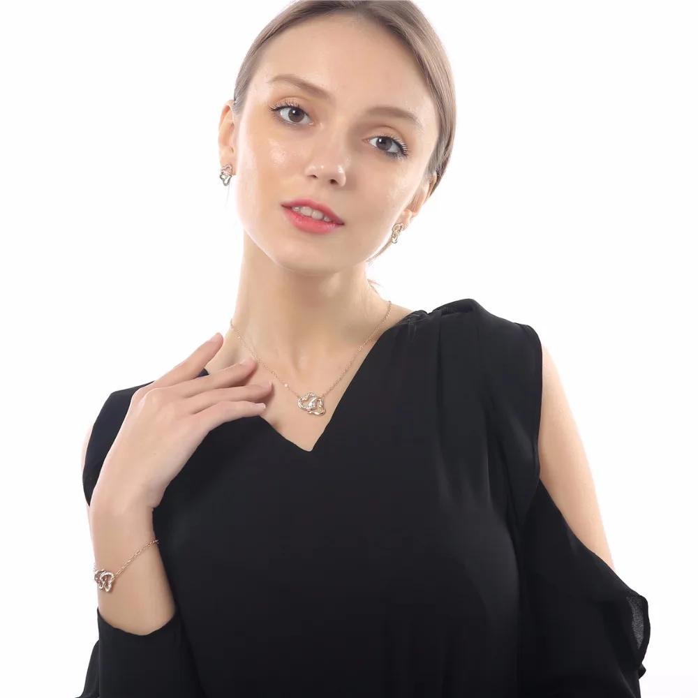 2017 Весенняя яркая Свадебная подвеска 18KGP Австрийское хрустальное ожерелье