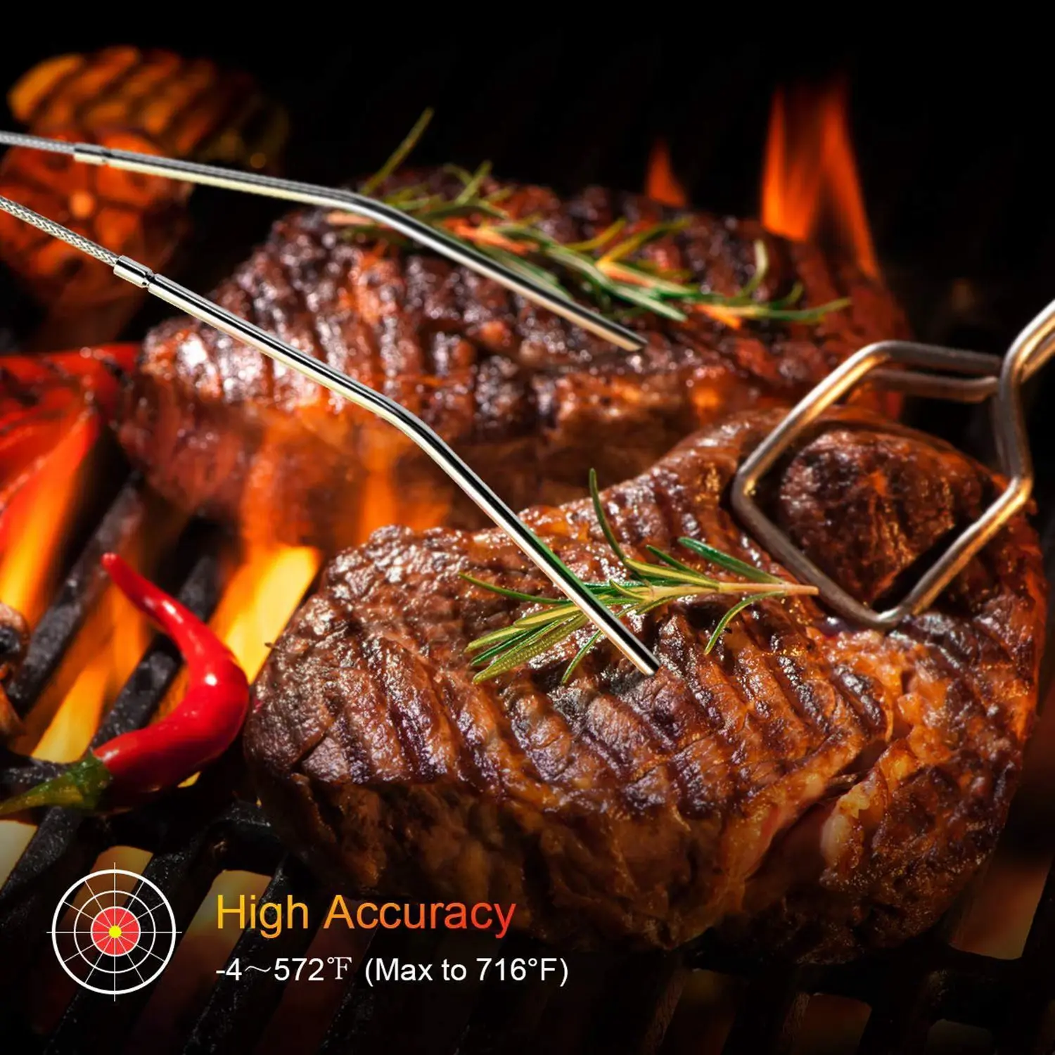 GVCD беспроводной цифровой дистанционный термометр для мяса двойной зонд гриля