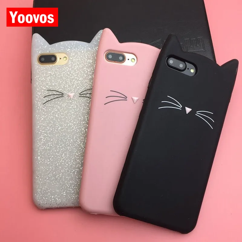Yoovos 2018 новый мультфильм Кот лицо чехол для телефона IPhone 7 8 6 чехлы 6plus Plus плюс X
