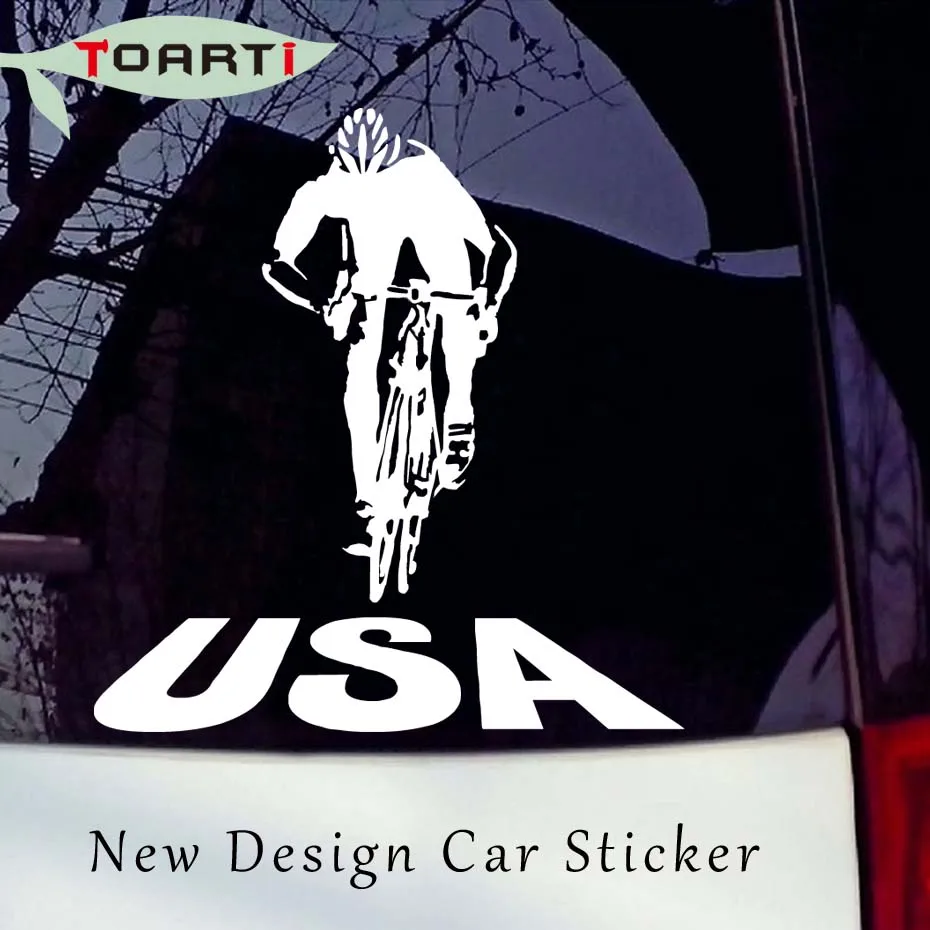 Виниловые наклейки для езды на велосипеде США виниловые автомобиля окна