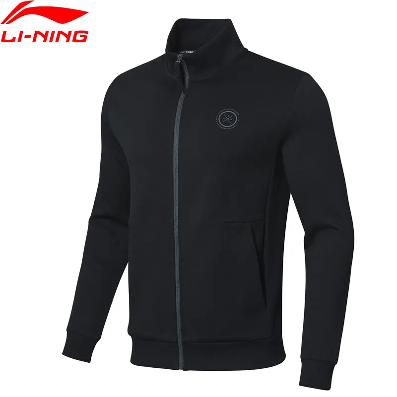 Li-Ning Мужская толстовка серии Уэйд с полной молнией обычная посадка 66% хлопок 34%