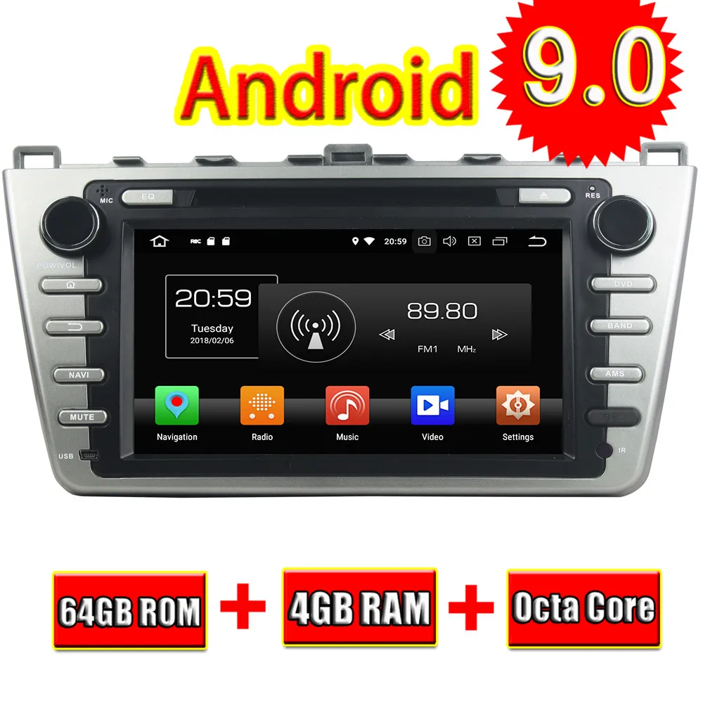 Автомобильный GPS навигатор TOPNAVI Восьмиядерный Android 9 0 для MAZDA 6 Mazda Ruiyi Ultra 2008 2009 2010 2011