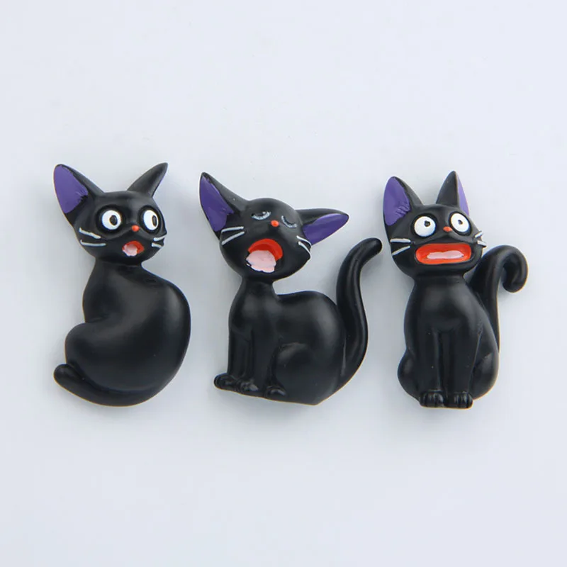 Фигурка Koteta из смолы японского аниме черная кошка модель JIJI 3D магнит на