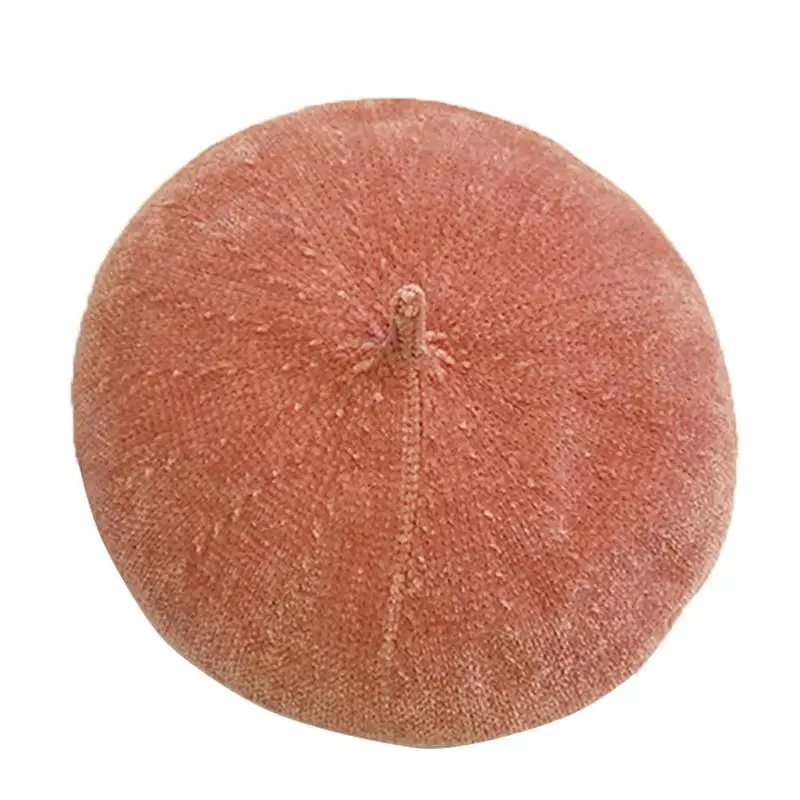 Watermelon Корейская мода берет синель ткань ретро и элегантный чистый цвет 9 цветов регулируемые классические аксессуары для осени и зимы - Цвет: Watermelon