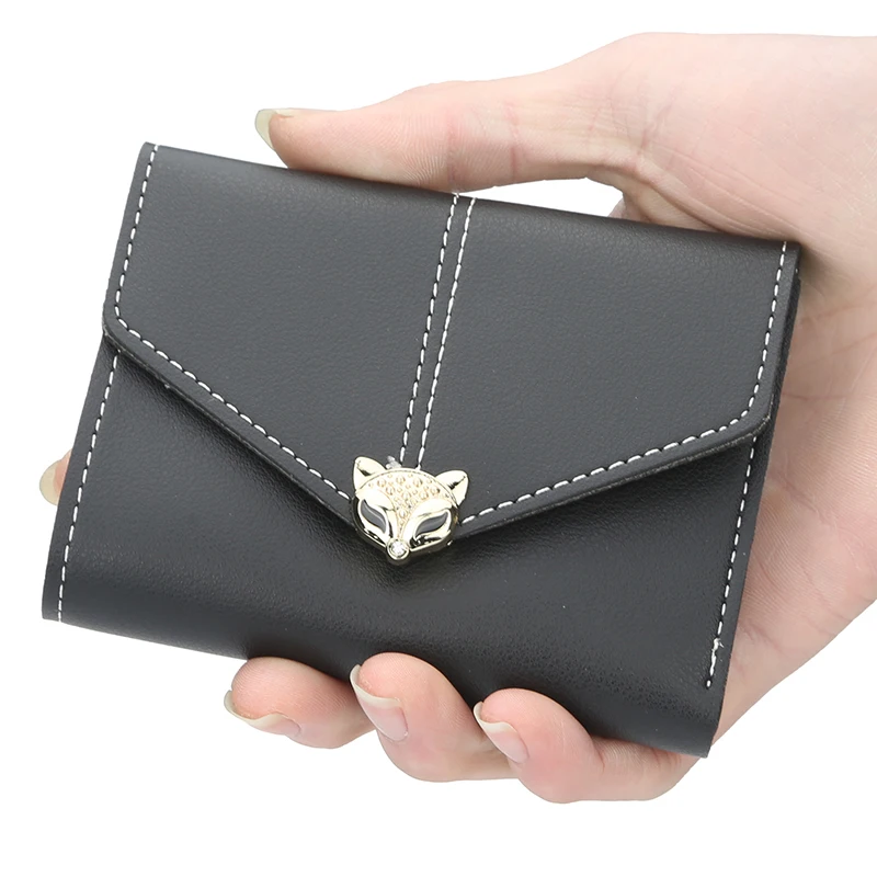 Женский кошелек кожаный с застежкой Дамская карта зажим для денег женский