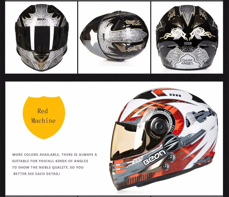 BEON moto rcycle Полный лицевой шлем moto rbike racing ECE Сертификация шлемы для мужчин и женщин casco moto шлем B500 шлем