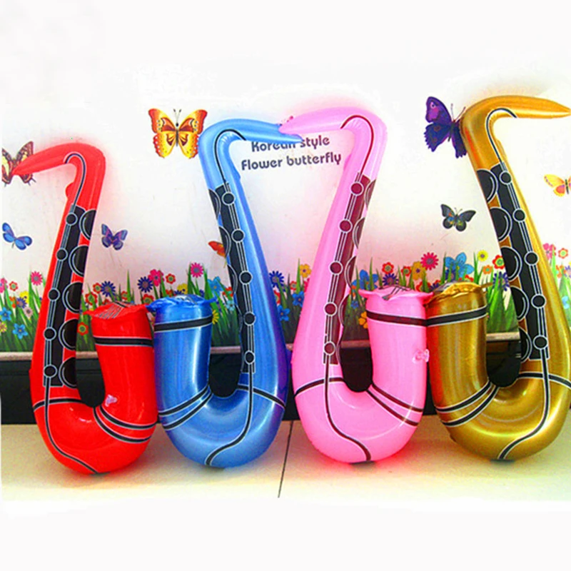 75CM Inflatable Sax Saxophone Musical Instrument Toy Fancy Dress Party Props Toys Random Color Fun Shape Kids | Игрушки и хобби