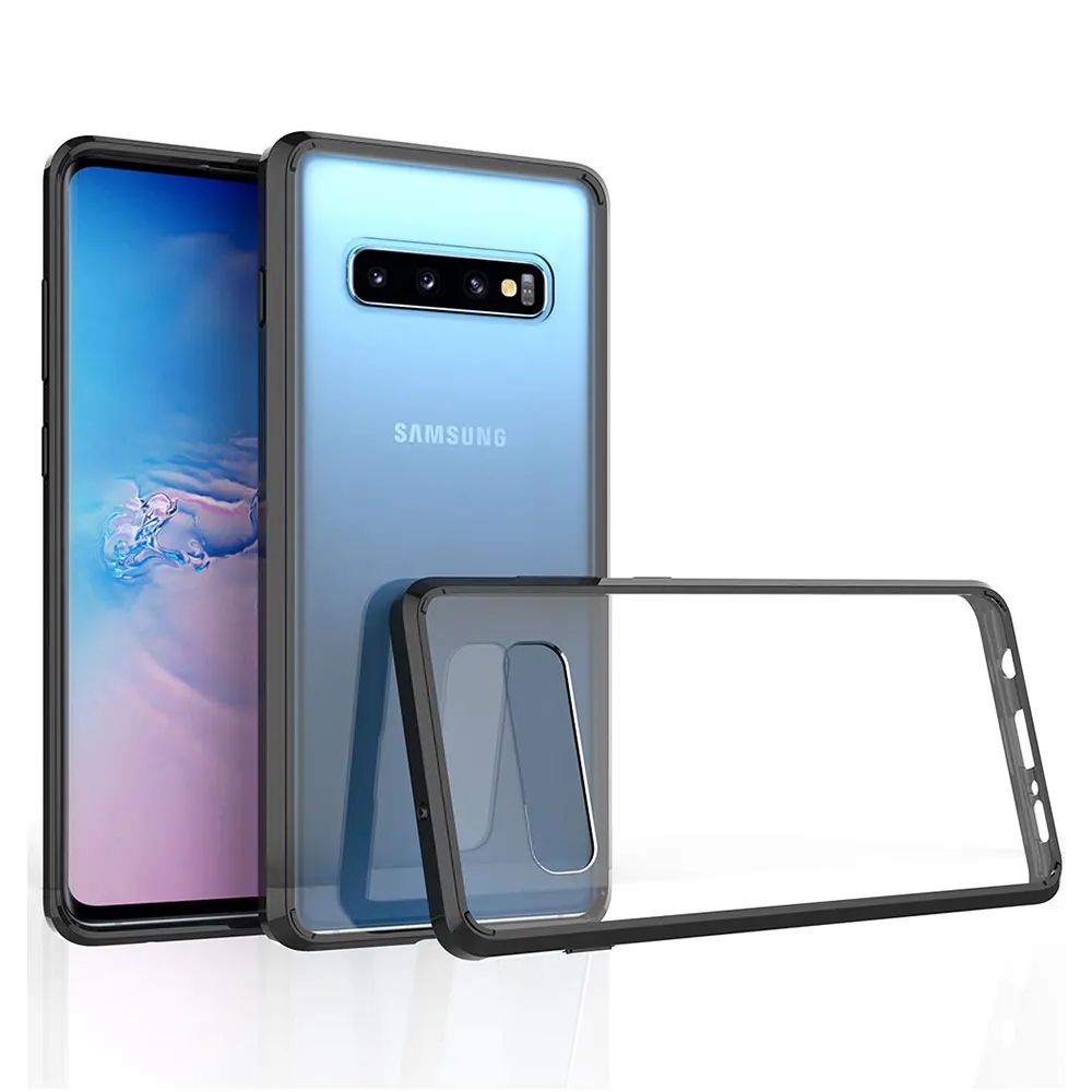 Black Для samsung Galaxy Note 10 Plus чехол S10 Note 9 8 S9 S8 S10e 5G ударопрочный Жесткий Тонкий чехол для задней панели прозрачный защитный чехол - Цвет: Black