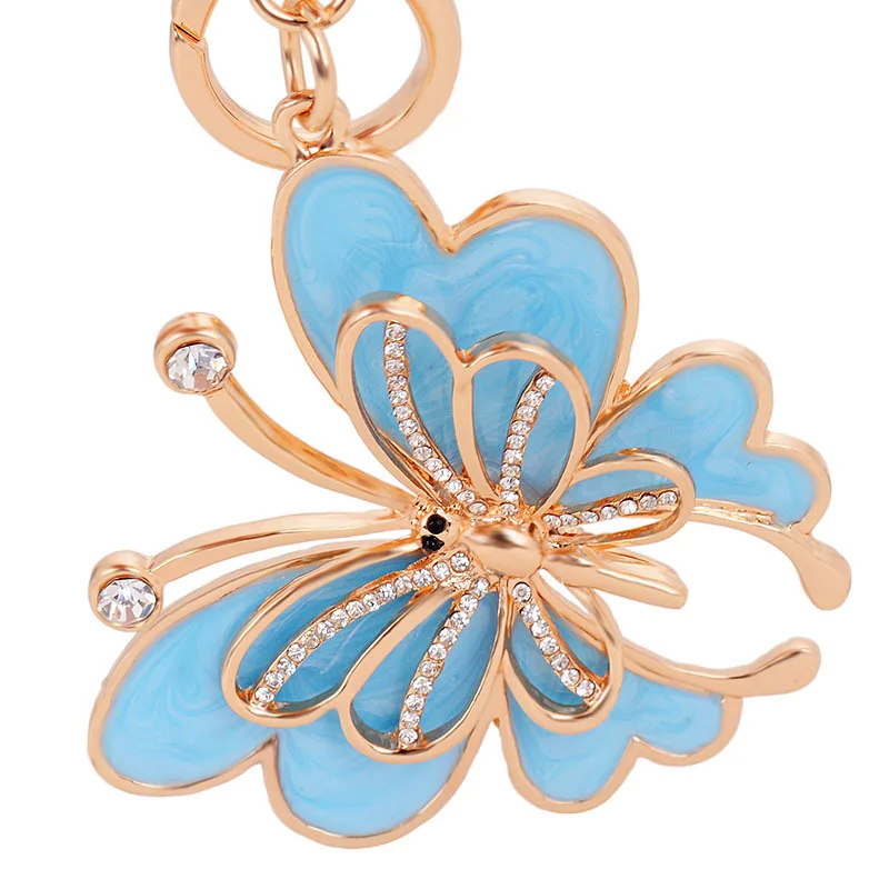 Мультяшный металлический брелок с большой бабочкой женский милым животным для