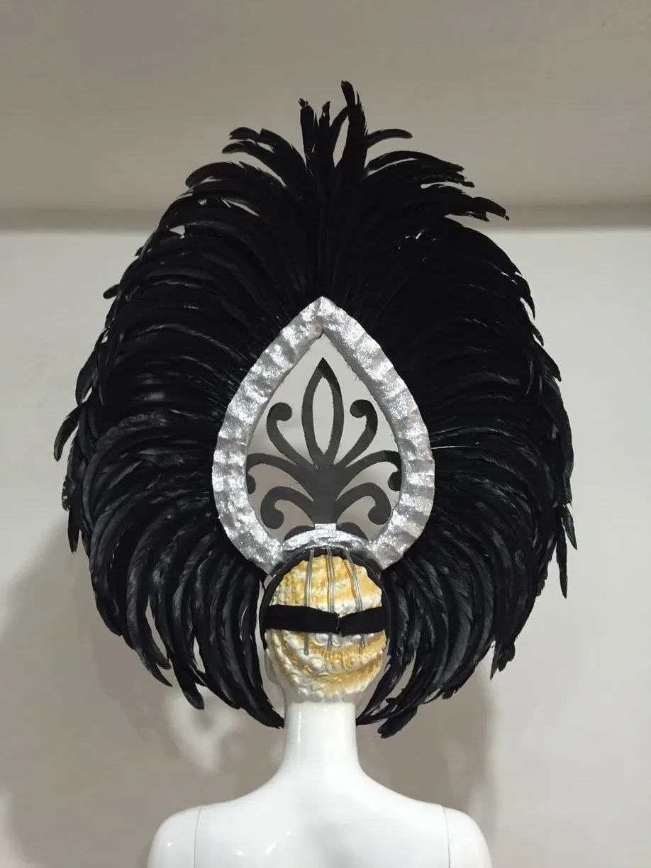 Бразильский Рио Испанский Куба Сантьяго Гавана Венеция Карнавал Дионисия Плывущая Маска Платье Маскарадный костюм Самба Перо Головной убор.