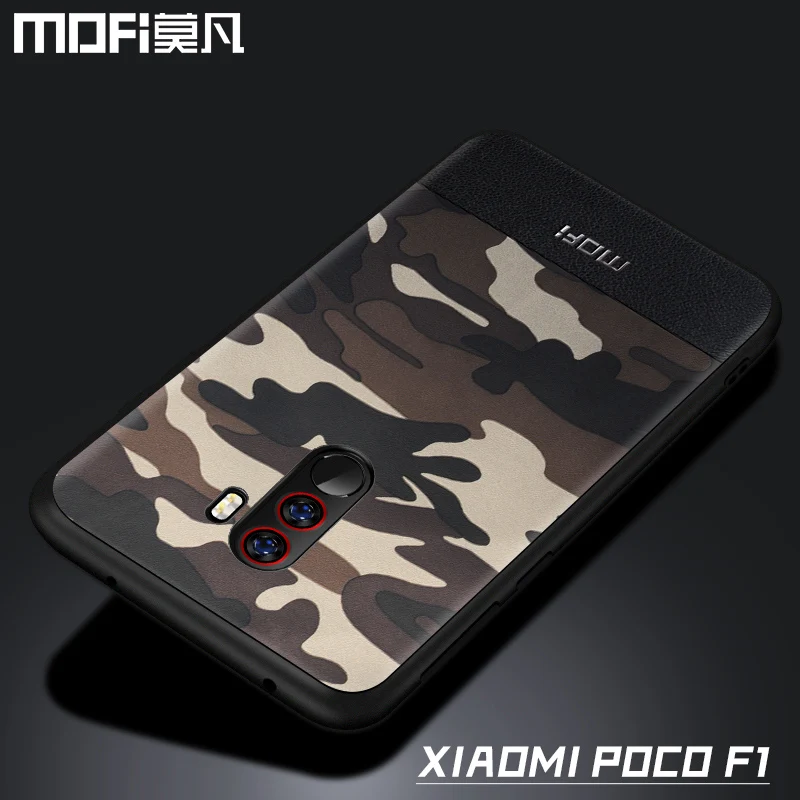 Чехол камуфляжной расцветки для xiaomi pocophone F1, стильный кожаный чехол pocophone F1, задний Чехол, чехол poco F1