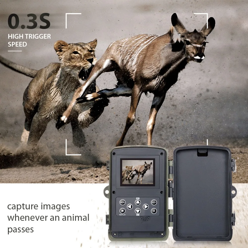 Suntekcam HC 801A 16MP 32 GB охоты Камера 1080 P Trail IP65 фото ловушки 0 3 s Время срабатывания 850nm
