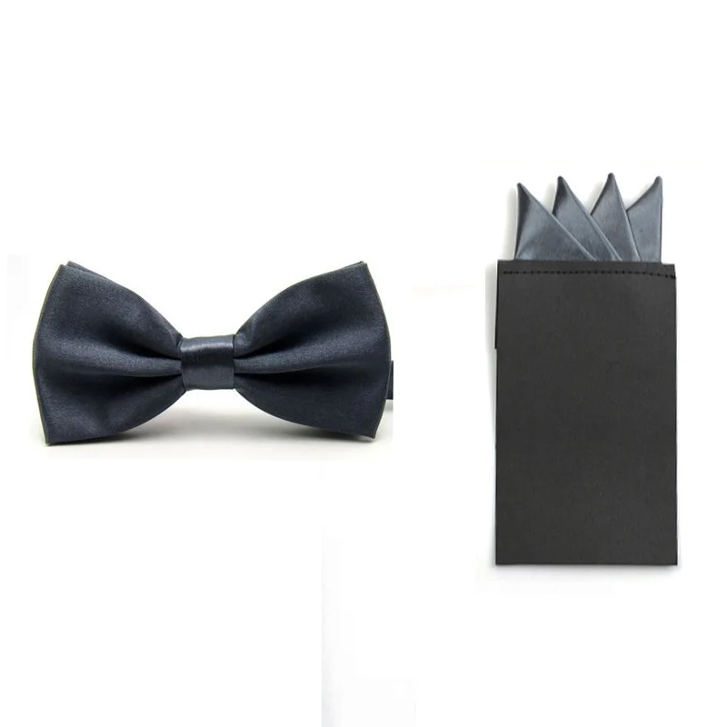 Мужской однотонный бантик предварительно сложенный носовой платок с 4 точками