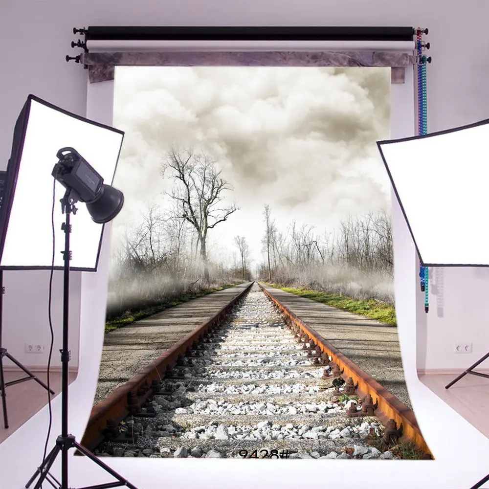 Фон для фотосъемки сельская железная дорога треки зимняя сцена дети  взрослые портреты фото фон | AliExpress