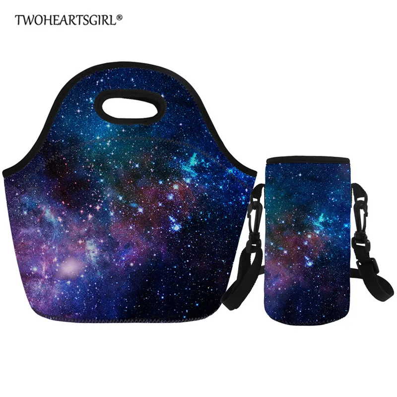 Twoheartsgirl Портативный изолированные сумка Galaxy с принтами детский Ланчбокс комплект сохраняющая тепло для еды на пикник сумка для Для женщин детская коробка для завтраков - Цвет: L2770Z20-Z18