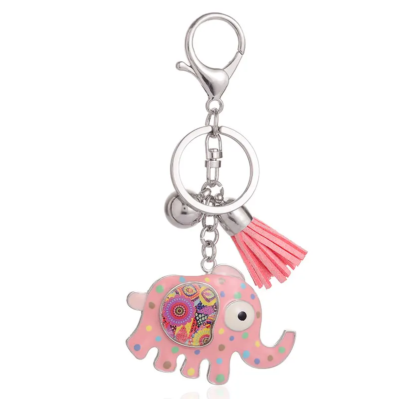 Новинка милые цветные брелки для ключей в виде слона эмалированный сплав цинка